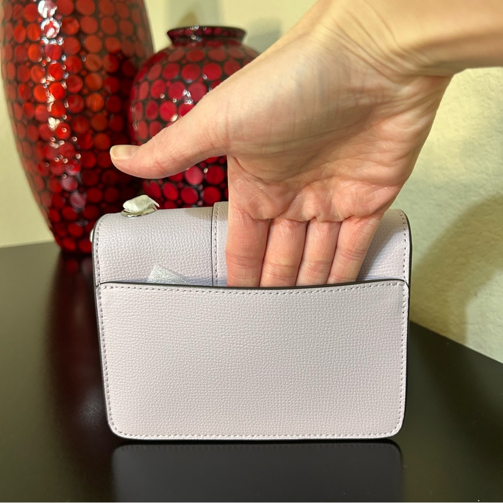 Kate Spade Phoebe Turnlock Mini Flap Crossbody Light Frozen Lilac MSRP $329 - Picture 5 of 17